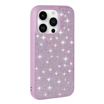 Apple iPhone 14 Pro Case Shiny Stone Design Zore Diamond Cover Lila