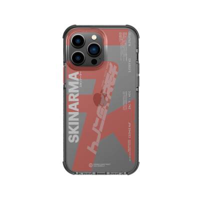 Apple iPhone 14 Pro Case SkinArma Transparent Airbag Design Raku Cover Orange