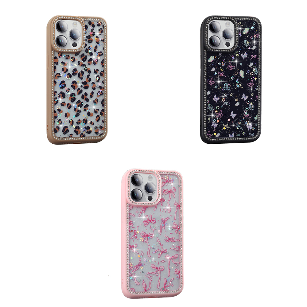Apple iPhone 14 Pro Case Stone and Glitter Design Zore Azra Cover - 11