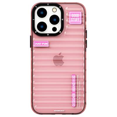 Apple iPhone 14 Pro Case Transparent Color Design YoungKit Fluorite Series Cover Pink