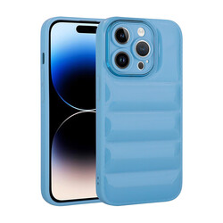 Apple iPhone 14 Pro Case With Camera Protection Glossy Airbag Zore Galya Cover Blue