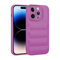 Apple iPhone 14 Pro Case With Camera Protection Glossy Airbag Zore Galya Cover Purple