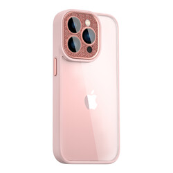 Apple iPhone 14 Pro Case Wiwu GCC-105 Lens Protection Colored Edge Back Transparent Multicolor Cover Pink