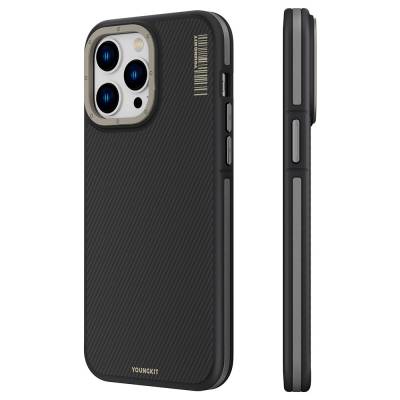 Apple iPhone 14 Pro Case YoungKit 600D Kevlar Cover with Magsafe Charging Black