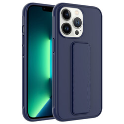 Apple iPhone 14 Pro Case Zore Qstand Cover Navy blue
