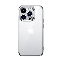 Apple iPhone 14 Pro Kılıf Benks Electroplating TPU Kapak Ekran Koruyucu Hediyeli Gümüş