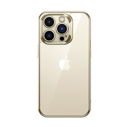 Apple iPhone 14 Pro Kılıf Benks Electroplating TPU Kapak Ekran Koruyucu Hediyeli Gold