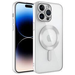 Apple iPhone 14 Pro Kılıf Kamera Korumalı Magsafe Wireless Şarj Özellikli Zore Demre Kapak Gümüş