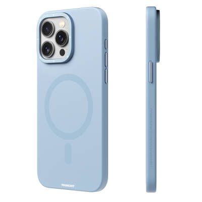 Apple iPhone 14 Pro Kılıf Magsafe Şarj Özellikli Çizilmeye ve Aşınmaya Dayanıklı Youngkit Velvet Magnet Serisi Kapak Mavi