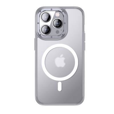 Apple iPhone 14 Pro Kılıf Magsafe Şarj Özellikli Mat Görünümlü Wlons Vevo Kapak Gümüş