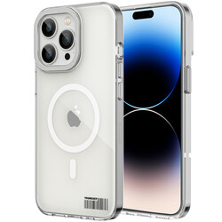 Apple iPhone 14 Pro Kılıf Magsafe Şarj Özellikli Youngkit Coloured Glaze Serisi Kapak Beyaz