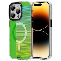 Apple iPhone 14 Pro Kılıf Magsafe Şarj Özellikli Youngkit Pure Serisi Kapak Yeşil