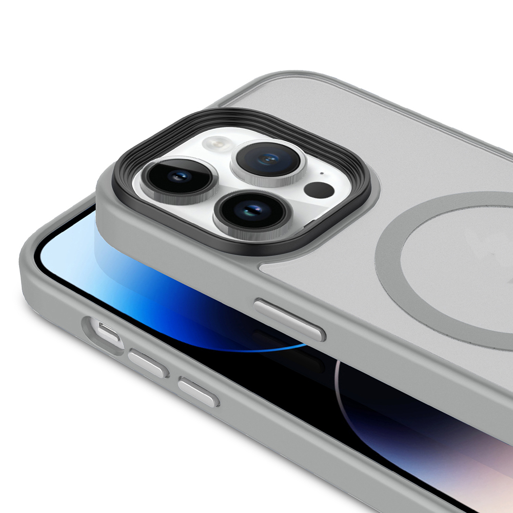 Apple iPhone 14 Pro Kılıf Mat Arka Yüzey Wireless Şarj Özellikli Zore Flet M-safe Kapak - 6