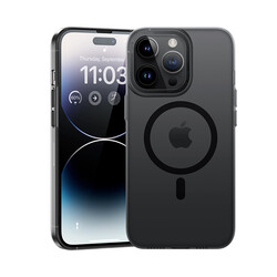 Apple iPhone 14 Pro Kılıf Wireless Şarj Destekli Benks Magnetik Haze Kapak Siyah