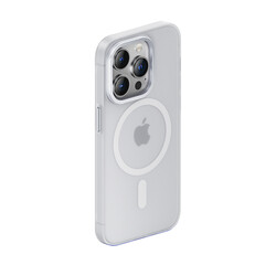 Apple iPhone 14 Pro Kılıf Wireless Şarj Destekli Benks Yeni Seri Magnetik Haze Kapak Gümüş