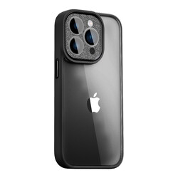 Apple iPhone 14 Pro Kılıf ​​​​​Wiwu GCC-105 Lens Korumalı Renkli Kenar Arkası Şeffaf Multicolor Kapak Siyah