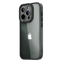 Apple iPhone 14 Pro Kılıf Wiwu VCC-104 Lens Korumalı Renkli Kenar Arkası Şeffaf Vivid Clear Kapak Siyah