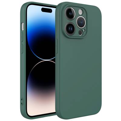Apple iPhone 14 Pro Kılıf Zore Kamera Korumalı Mara Lansman Kapak Koyu Yeşil