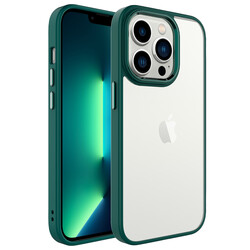 Apple iPhone 14 Pro Kılıf Zore Krom Kapak Koyu Yeşil