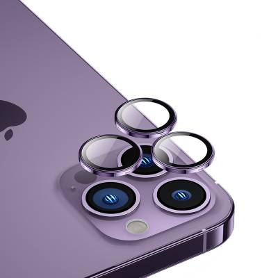 Apple iPhone 14 Pro Max Benks King Kong PVD Kamera Lens Koruyucu Derin Mor
