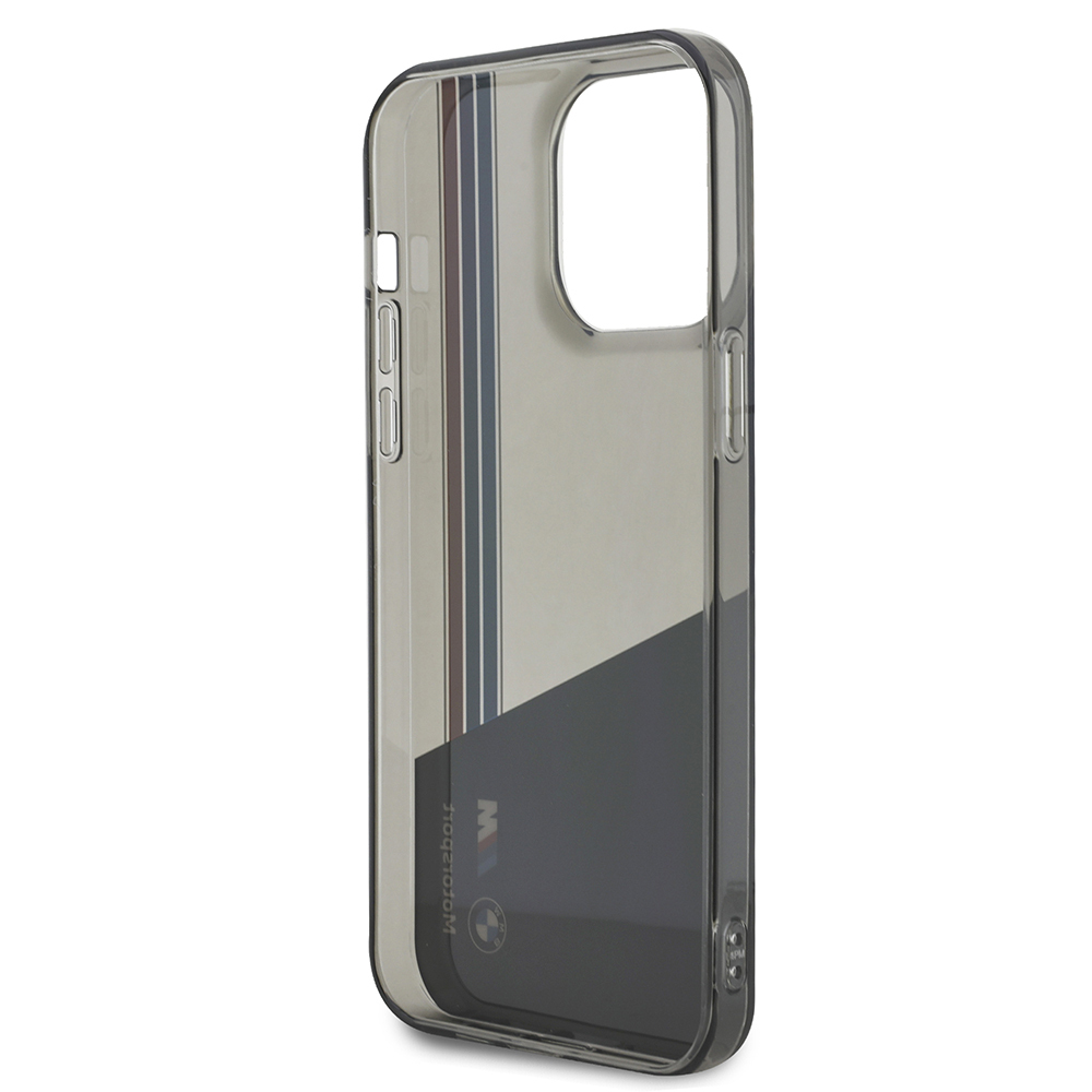 Apple iPhone 14 Pro Max Case BMW Original Licensed Semi-Transparent M Design Striped Cover - 8