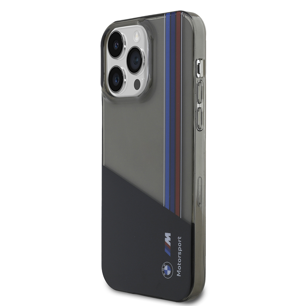 Apple iPhone 14 Pro Max Case BMW Original Licensed Semi-Transparent M Design Striped Cover - 3