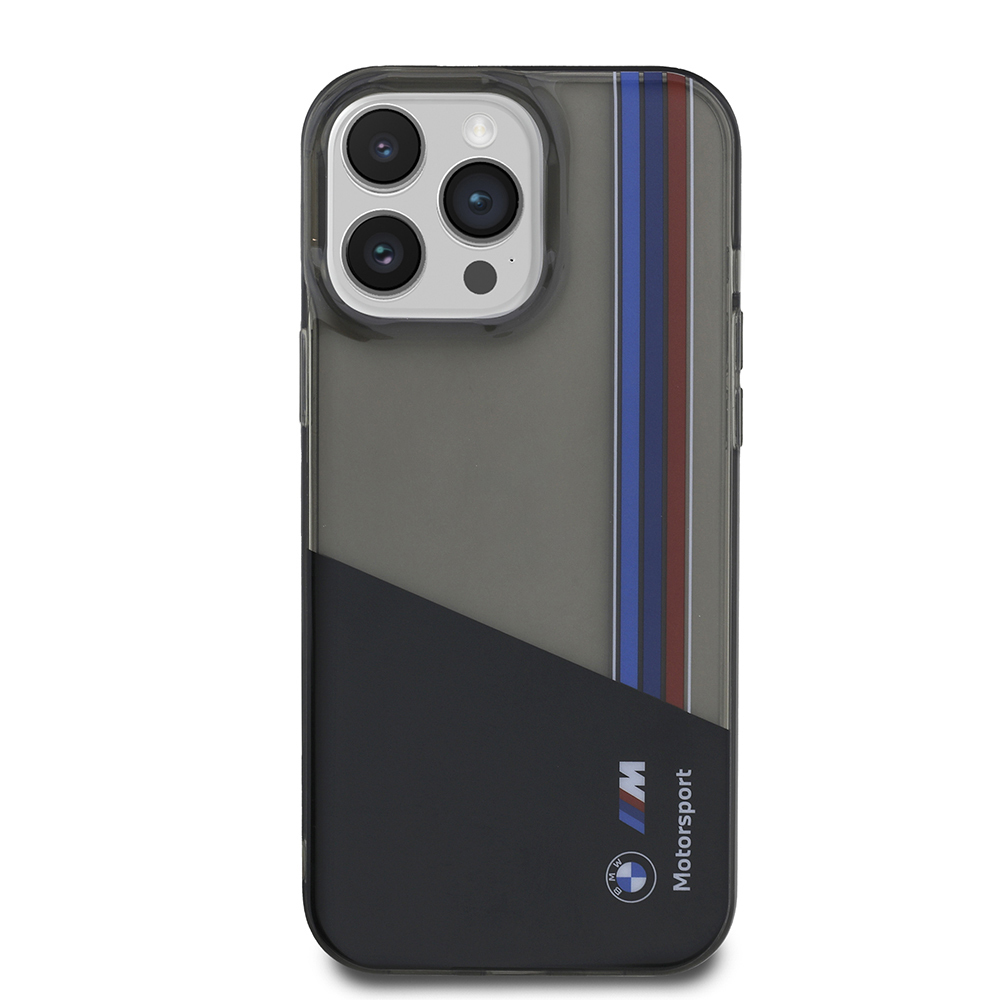 Apple iPhone 14 Pro Max Case BMW Original Licensed Semi-Transparent M Design Striped Cover - 4