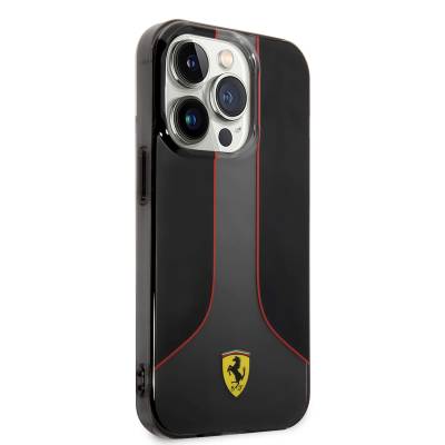 Apple iPhone 14 Pro Max Case Ferrari Gradient Printed Design Cover Black