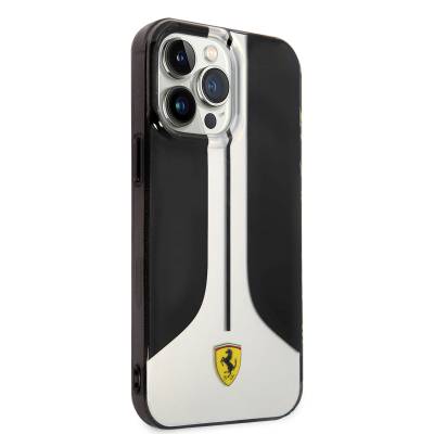 Apple iPhone 14 Pro Max Case Ferrari Original Licensed 296 Striped Design Cover Black