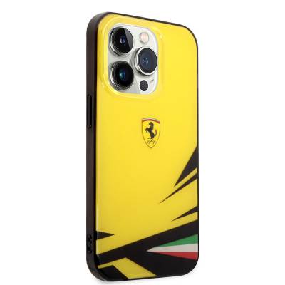 Apple iPhone 14 Pro Max Case Ferrari Yellow Italian Flag Printed Design Cover Yellow