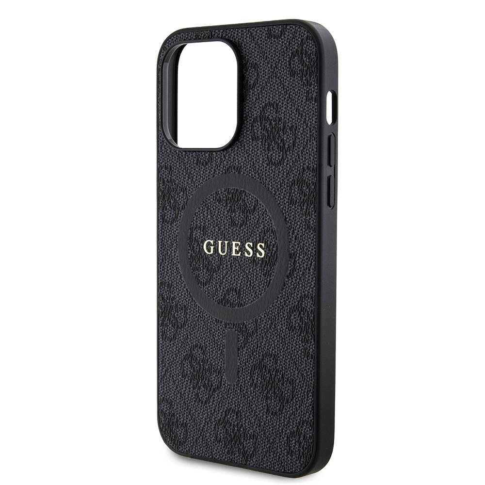 Apple iPhone 14 Pro Max Case Guess Original Licensed Magsafe Charging Featured PU Ring 4G Patterned Text Logo Cover - 10