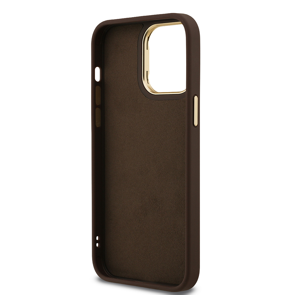 Apple iPhone 14 Pro Max Case Guess Original Licensed PU Leather 4G Patterned Metal Big 4G and Text Logo Camera Stand Cover - 25