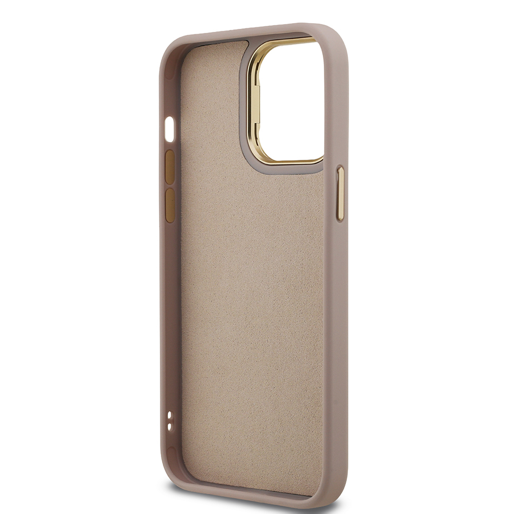 Apple iPhone 14 Pro Max Case Guess Original Licensed PU Leather 4G Patterned Metal Big 4G and Text Logo Camera Stand Cover - 32