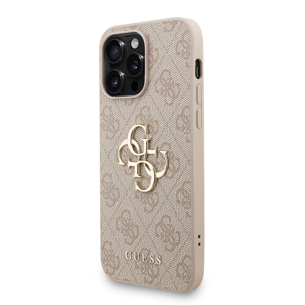 Apple iPhone 14 Pro Max Case Guess Original Licensed PU Leather Wrist Strap Rope Metal Large 4G and Text Logo Cover - 20