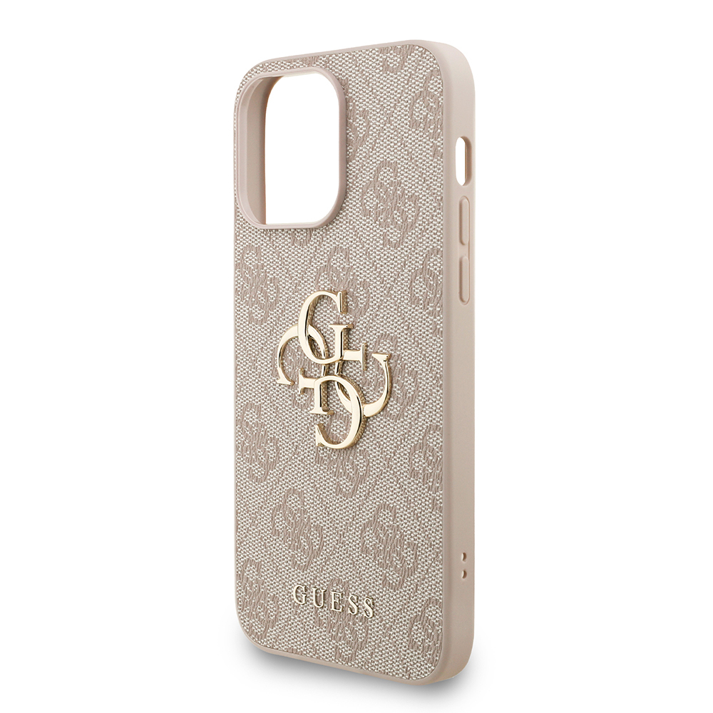 Apple iPhone 14 Pro Max Case Guess Original Licensed PU Leather Wrist Strap Rope Metal Large 4G and Text Logo Cover - 23