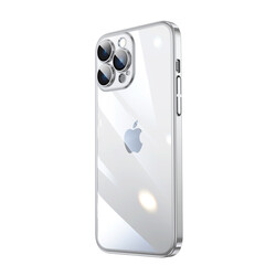 Apple iPhone 14 Pro Max Case Hard PC Color Framed Zore Riksos Cover Silver