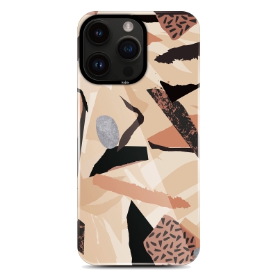 Apple iPhone 14 Pro Max Case HD Patterned Kajsa Shield Plus Flower Graphic Series Cover Cream