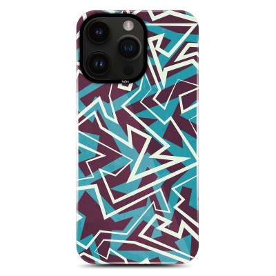 Apple iPhone 14 Pro Max Case HD Patterned Kajsa Shield Plus Graffiti Series Cover Purple