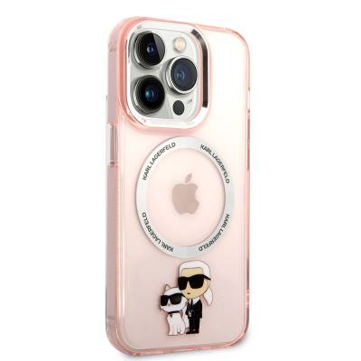 Apple iPhone 14 Pro Max Case Karl Lagerfeld Magsafe K&C Design Cover with Charger Pink