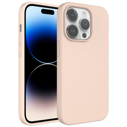 Apple iPhone 14 Pro Max Case Liquid Technology Erasable Hard Zore Kivi Cover Light Pink