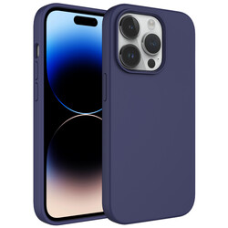 Apple iPhone 14 Pro Max Case Liquid Technology Erasable Hard Zore Kivi Cover Navy blue