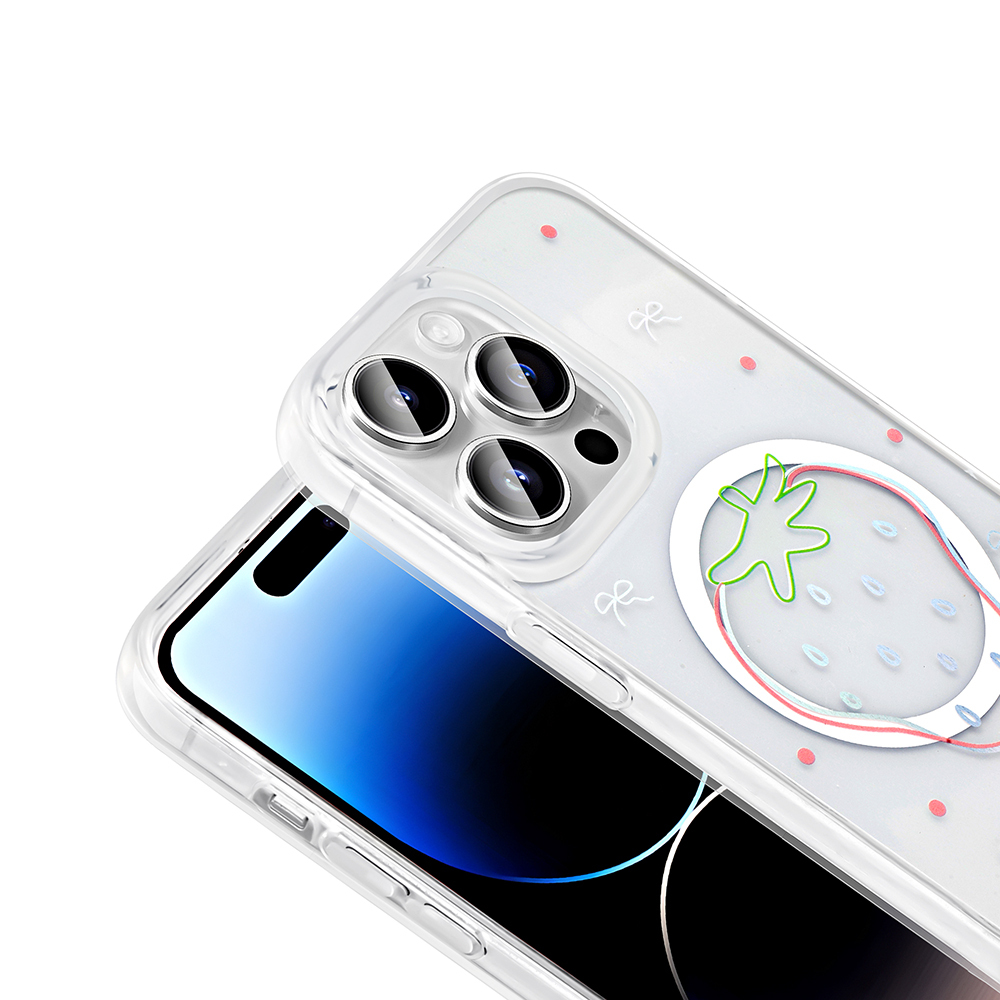 Apple iPhone 14 Pro Max Case M-Safe Charging Transparent Zore Folk Hard Cover - 15