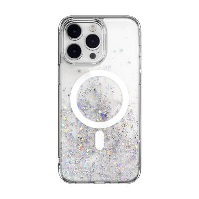 Apple iPhone 14 Pro Max Case Magsafe Charging Feature Shining Glitter Transparent Licensed Switcheasy Starfield-M Cover Colorless