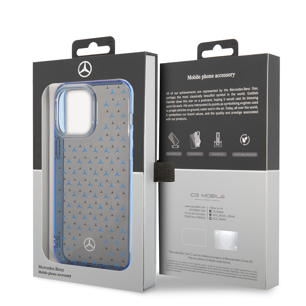 Apple iPhone 14 Pro Max Case Mercedes Benz Double Layer Star Patterned Design Cover - 16