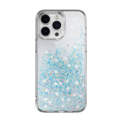 Apple iPhone 14 Pro Max Case Shining Silvery Transparent Licensed Switcheasy Starfield Cover Blue