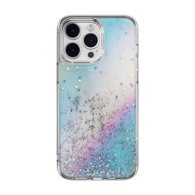 Apple iPhone 14 Pro Max Case Shining Silvery Transparent Licensed Switcheasy Starfield Cover Colorful