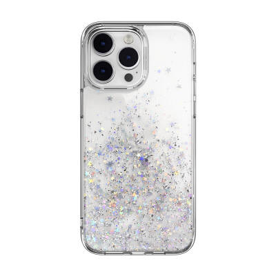 Apple iPhone 14 Pro Max Case Shining Silvery Transparent Licensed Switcheasy Starfield Cover Colorless