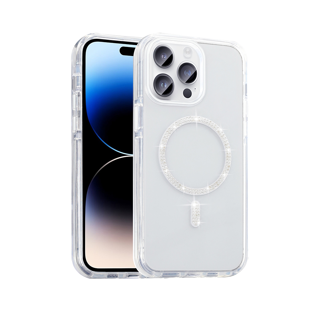 Apple iPhone 14 Pro Max Case Stone Design M-safe Charging Feature Zore Koment Silicone Cover - 1