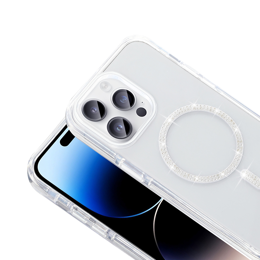 Apple iPhone 14 Pro Max Case Stone Design M-safe Charging Feature Zore Koment Silicone Cover - 4