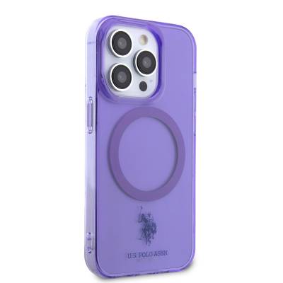 Apple iPhone 14 Pro Max Case U.S. POLO ASSN. Magsafe Transparent Design Cover with Charging Feature Purple